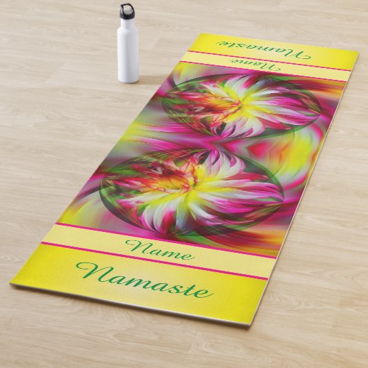 Dahlia Flower Floral Abstract gepersonaliseerd Yogamat (In situ)