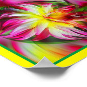 Dahlia Flower Floral Abstracte Art Poster (Hoek)