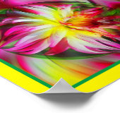 Dahlia Flower Floral Abstracte Art Poster (Hoek)