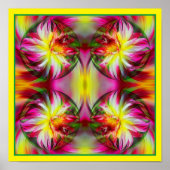 Dahlia Flower Floral Abstracte Art Poster (Voorkant)