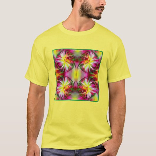 Dahlia Flower Floral Abstracte Art T-shirt (Voorkant)