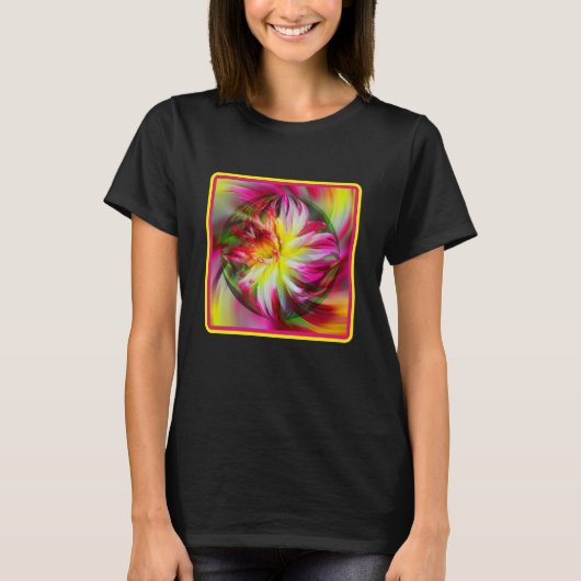 Dahlia Flower Floral Abstracte Art T-shirt (Voorkant)