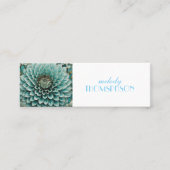 Dahlia Flower in Blauwgroen Aqua Blue digitale kun Mini Visitekaartje (Voorkant)
