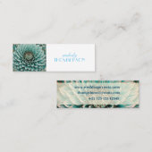 Dahlia Flower in Blauwgroen Aqua Blue digitale kun Mini Visitekaartje (Voorkant / Achterkant)