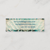 Dahlia Flower in Blauwgroen Aqua Blue digitale kun Mini Visitekaartje (Achterkant)