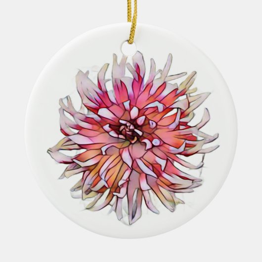 DAHLIA FLOWER KERAMISCH ORNAMENT (Voorkant)