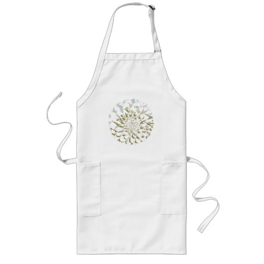 Dahlia flower long apron lang schort (Voorkant)