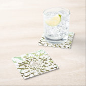 Dahlia flower paper coaster set kartonnen onderzetters (Insitu)