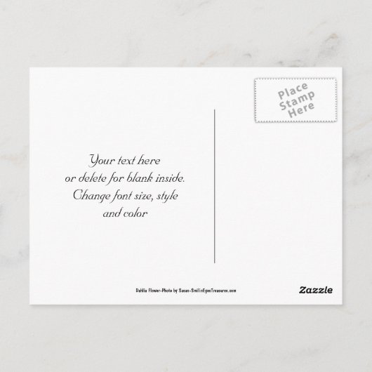 Dahlia Flower Partial Color Hartelijk dank Briefkaart (Achterkant)