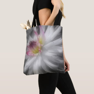 Dahlia Flower Partial Color Tote Bag