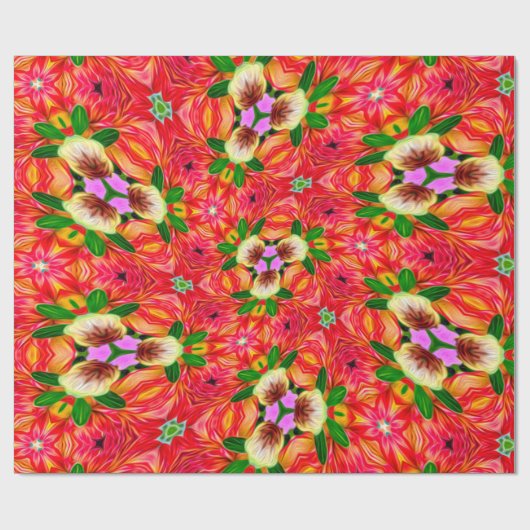 Dahlia Flower Pattern Cadeaupapier (Vlak)