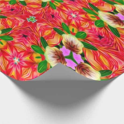 Dahlia Flower Pattern Cadeaupapier (Hoek)
