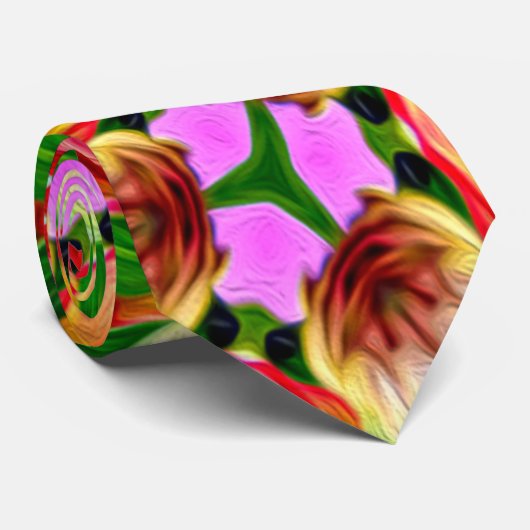 Dahlia Flower Pattern Stropdas (Opgerold)