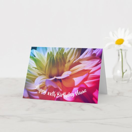 Dahlia Flower Petals persoonlijk gepersonaliseerd Kaart (Kleine Plant)