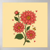 Dahlia Flower Poster (Voorkant)