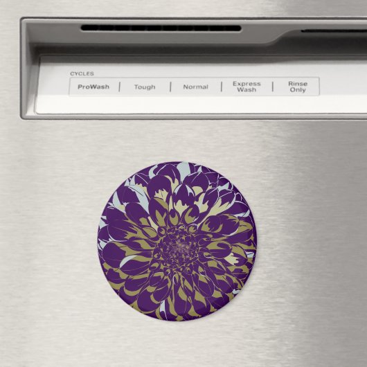 Dahlia flower refrigerator magnet (Insitu (Vaatwasser))