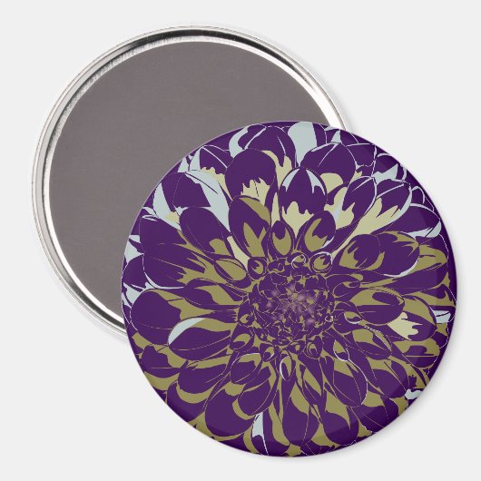 Dahlia flower refrigerator magnet (Voorkant / Achterkant)