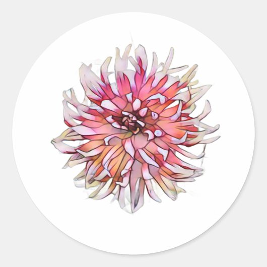 DAHLIA FLOWER RONDE STICKER (Voorkant)