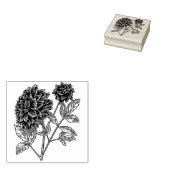 Dahlia Flower Rubber Stamp Rubberstempel (Gestempeld)
