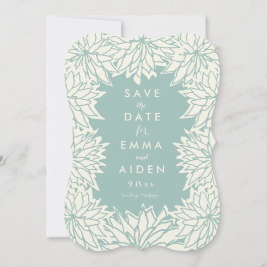 Dahlia Flower Save the Date Card (Voorkant)