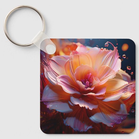 Dahlia Flower Sleutelhanger (Voorkant)
