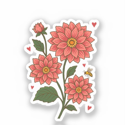 Dahlia Flower Sticker (Voorkant)