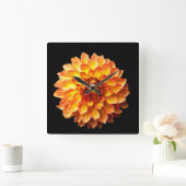 Dahlia flower vierkante klok (Huis)