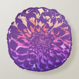 Dahlia flower violet pillow rond kussen