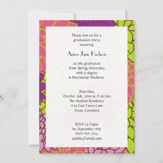 Dahlia Flowers, Colorful Flowers, Afstuderen Kaart (Voorkant)