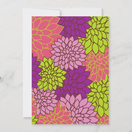 Dahlia Flowers, Colorful Flowers, Afstuderen Kaart (Achterkant)