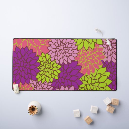 Dahlia Flowers, Colorful Flowers, Floral Pattern Bureaumat (Kindertafel)