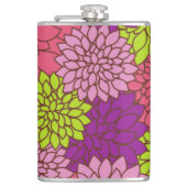 Dahlia Flowers, Colorful Flowers, Floral Pattern Heupfles (Voorkant)