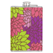 Dahlia Flowers, Colorful Flowers, Floral Pattern Heupfles (Achterkant)