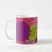 Dahlia Flowers, Colorful Flowers, Floral Pattern Koffiemok (Links)