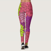 Dahlia Flowers, Colorful Flowers, Floral Pattern Leggings (Achterkant)