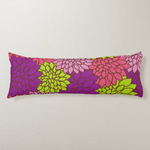 Dahlia Flowers, Colorful Flowers, Floral Pattern Lichaamskussen