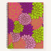 Dahlia Flowers, Colorful Flowers, Floral Pattern Notitieboek (Voorkant)