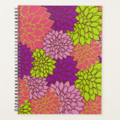 Dahlia Flowers, Colorful Flowers, Floral Pattern Planner (Voorkant)