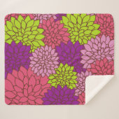 Dahlia Flowers, Colorful Flowers, Floral Pattern Sherpa Deken (Voorkant (horizontaal))
