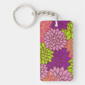 Dahlia Flowers, Colorful Flowers, Floral Pattern Sleutelhanger (Voorkant)