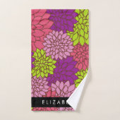 Dahlia Flowers, Colorful Flowers, Jouw naam Bad Handdoek (Handdoek)