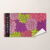Dahlia Flowers, Colorful Flowers, Jouw naam Bad Handdoek (Handdoek)