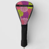 Dahlia Flowers, Colorful Flowers, Jouw naam Golfheadcover (Voorkant)