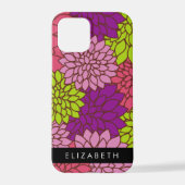 Dahlia Flowers, Colorful Flowers, Jouw naam iPhone Hoesje (Achterkant)