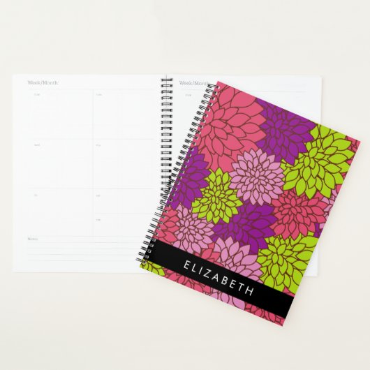 Dahlia Flowers, Colorful Flowers, Jouw naam Planner (Display)