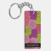 Dahlia Flowers, Colorful Flowers, Jouw naam Sleutelhanger (Voorkant Links)