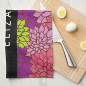 Dahlia Flowers, Colorful Flowers, Jouw naam Theedoek (Quarter Fold)