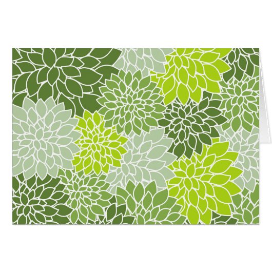 Dahlia Flowers, Flowers Pattern, Green Dahlia (Voorkant Horizontaal)