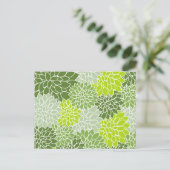 Dahlia Flowers, Flowers Pattern, Green Dahlia Briefkaart (Staand voorkant)