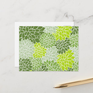 Dahlia Flowers, Flowers Pattern, Green Dahlia Briefkaart